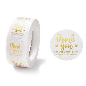 500 Thank You For Supporting My Small Businesses Stickers Roll #12